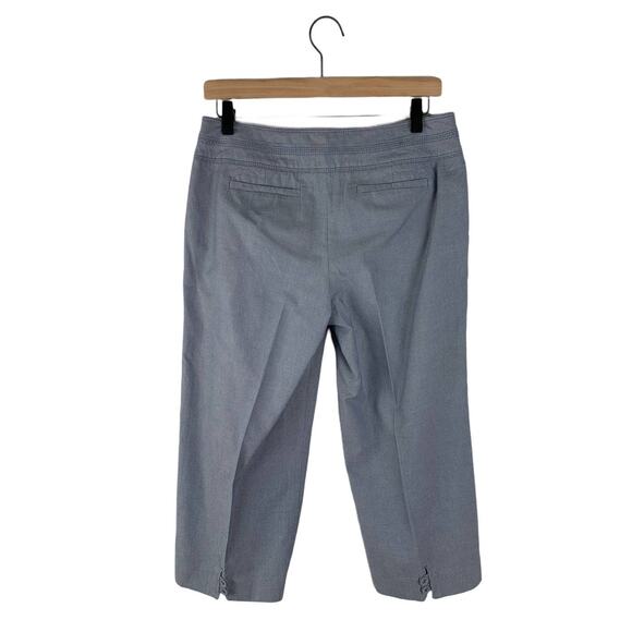 Ann Taylor Blue Woven Cotton Cropped Trouser Pant. Women's Size 6 - Picture 2 of 11